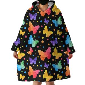 Colorful Butterflies Hoodie Wearable Blanket WB1661