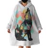 Colorful Dog Hoodie Wearable Blanket WB1026