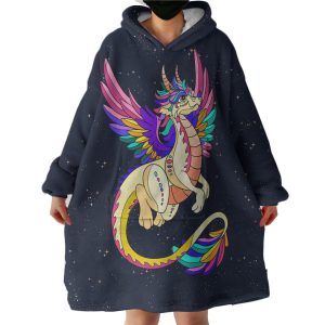 Colorful Dragonfly Illustration Hoodie Wearable Blanket WB0532