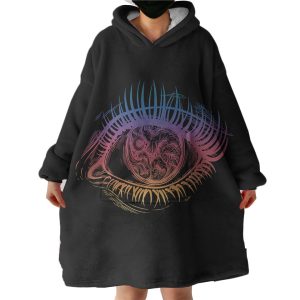 Colorful Eye Black Theme Hoodie Wearable Blanket WB0333