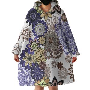 Colorful Flower Hoodie Wearable Blanket WB0806