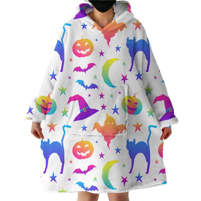 Colorful Halloween Hoodie Wearable Blanket WB1748