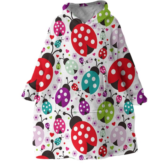 Colorful Ladybugs Hoodie Wearable Blanket WB1936 1