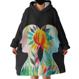 Colorful Leaves Reflect Human Hoodie Wearable Blanket WB0605