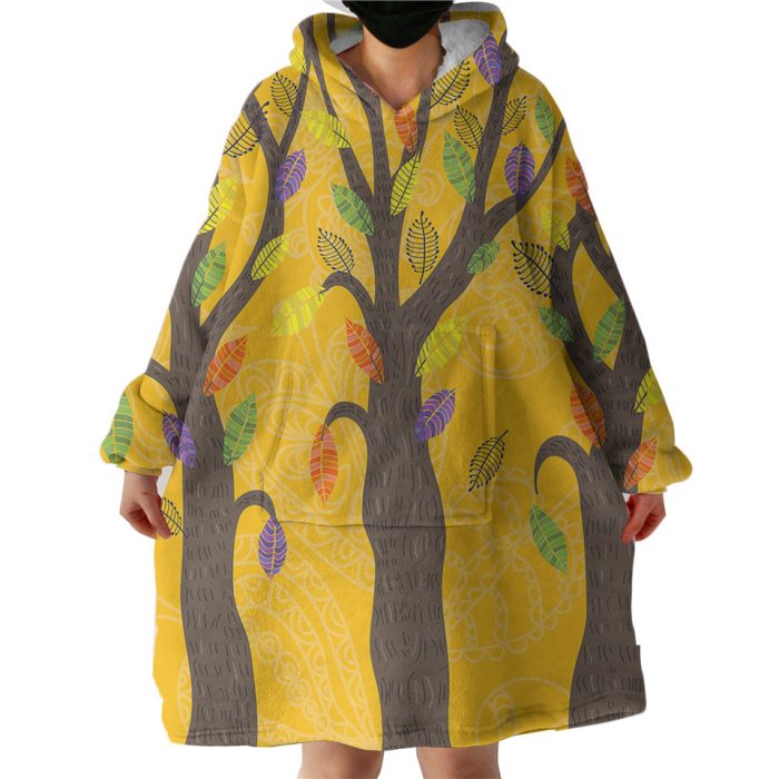 Colorful Leaves & Trees Hoodie Wearable Blanket WB0295