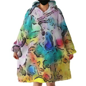 Colorful Leopard Pattern Hoodie Wearable Blanket WB0187