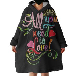 Colorful Love Hoodie Wearable Blanket WB0803