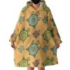 Colorful Mandala Turtles Monogram Hoodie Wearable Blanket WB0613