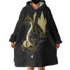 Colorful Modern Curve Art Tiger Hoodie Wearable Blanket WB0466