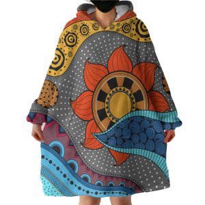 Colorful Modern Japanese Art Mandala Hoodie Wearable Blanket WB0477