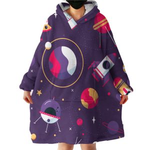 Colorful Objects In The Sky Hoodie Wearable Blanket WB1265