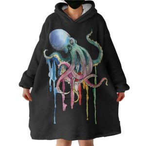 Colorful Octopus Hoodie Wearable Blanket WB1005