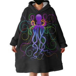 Colorful Octopus Hoodie Wearable Blanket WB1008