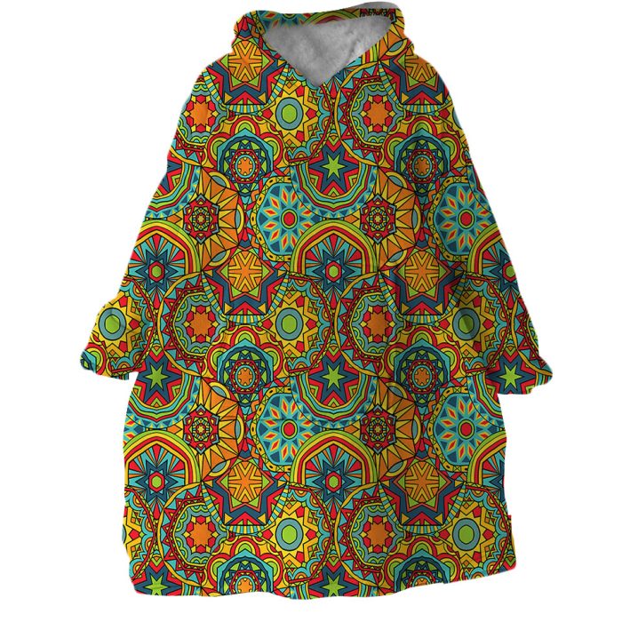 Colorful Patterns Hoodie Wearable Blanket WB1518 1