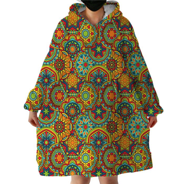 Colorful Patterns Hoodie Wearable Blanket WB1518