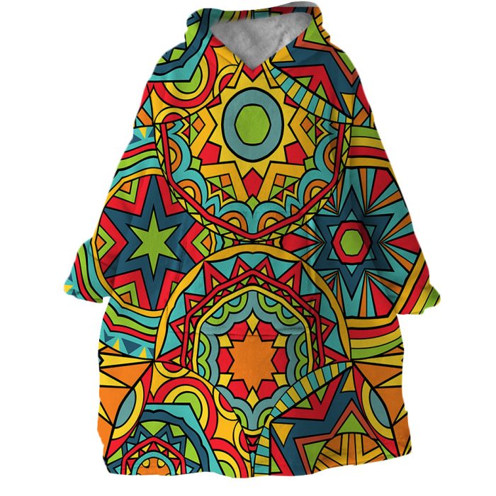 Colorful Patterns Hoodie Wearable Blanket WB1519 1