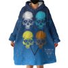Colorful Skull Hoodie Wearable Blanket WB1002