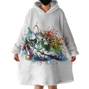 Colorful Spray Skiing Hoodie Wearable Blanket WB0634