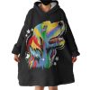 Colorful Star Golden Retriever Hoodie Wearable Blanket WB0485