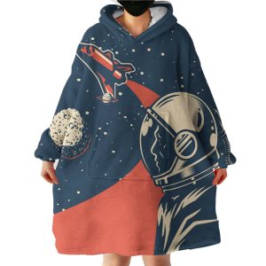 Colorful Vintage Astronaut Hoodie Wearable Blanket WB1283