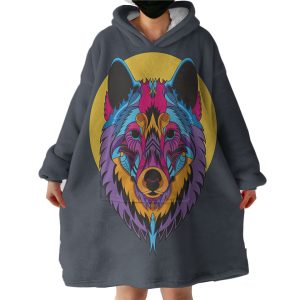 Colorful Wolf Hoodie Wearable Blanket WB1019