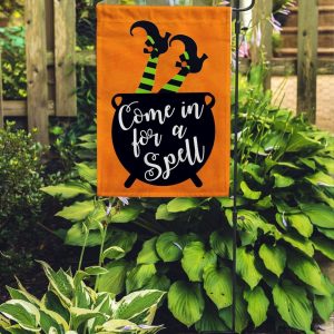 Come In For A Spell Halloween Holiday Witches Home Personalized Garden Flag House Flag Double Sided Home Design Outdoor Porch 1