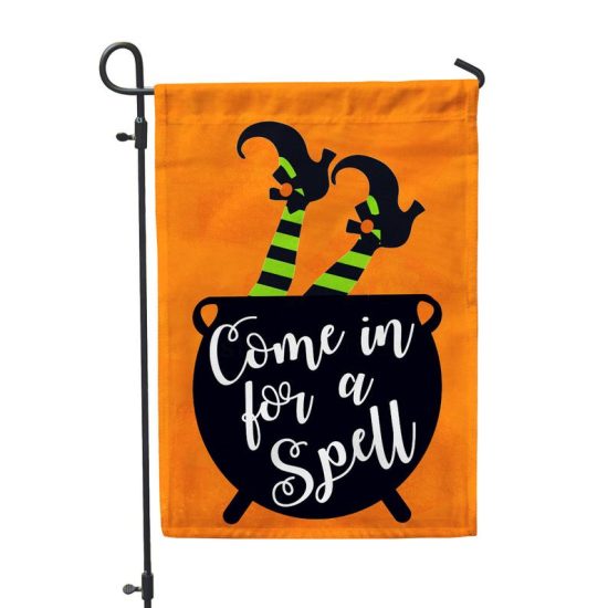 Come In For A Spell Halloween Holiday Witches Home Personalized Garden Flag House Flag Double Sided Home Design Outdoor Porch 2