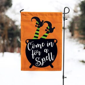 Come In For A Spell Halloween Holiday Witches Home Personalized Garden Flag House Flag Double Sided Home Design Outdoor Porch 3