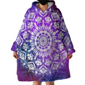 Concentric Design Purple Hoodie Wearable Blanket WB1069