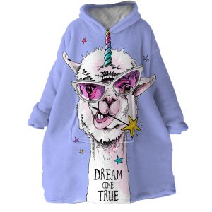 Cool Alpaca Hoodie Wearable Blanket WB0100 1