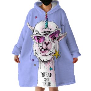 Cool Alpaca Hoodie Wearable Blanket WB0100