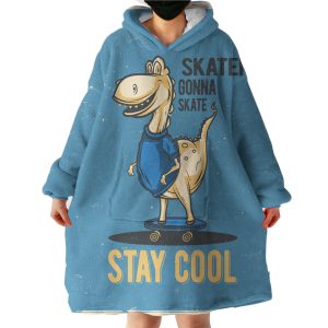 Cool Dinosaur Hoodie Wearable Blanket WB0756