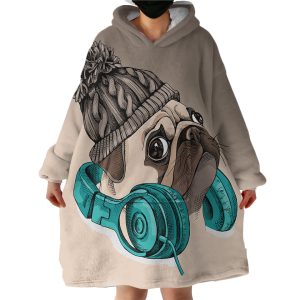 Cool Pug Hoodie Wearable Blanket WB0031