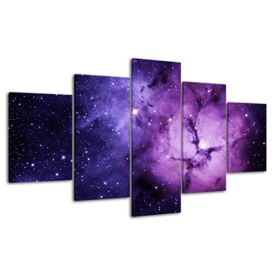 Cosmic Galaxy Nebula Canvas 5 Piece Five Panel Wall Print Modern Art Poster Wall Art Decor 4