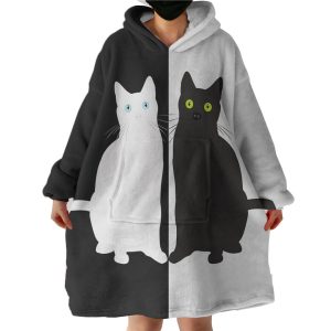 Couple Cat Hoodie Wearable Blanket WB0773