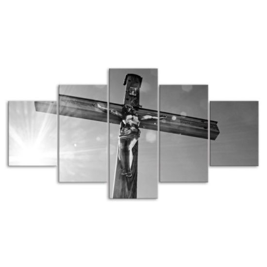 Cross Jesus Christ Religious 5 Piece Five Panel Wall Canvas Print Modern Art Poster Wall Art Decor 3