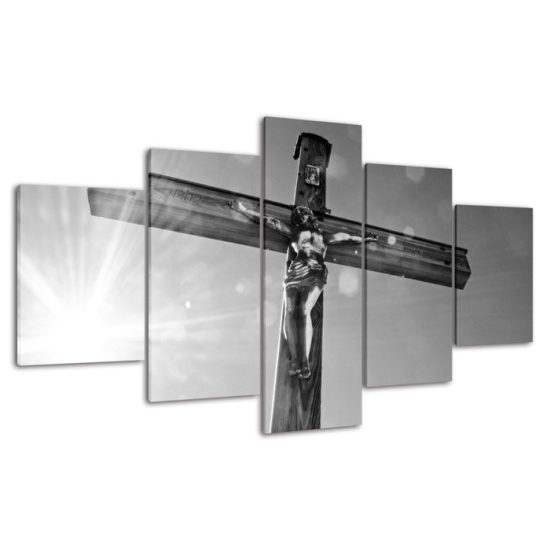 Cross Jesus Christ Religious 5 Piece Five Panel Wall Canvas Print Modern Art Poster Wall Art Decor 4