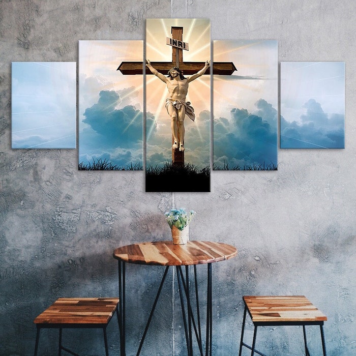 Crucifixion Jesus Christ 5 Piece Five Panel Wall Canvas Print Modern ...