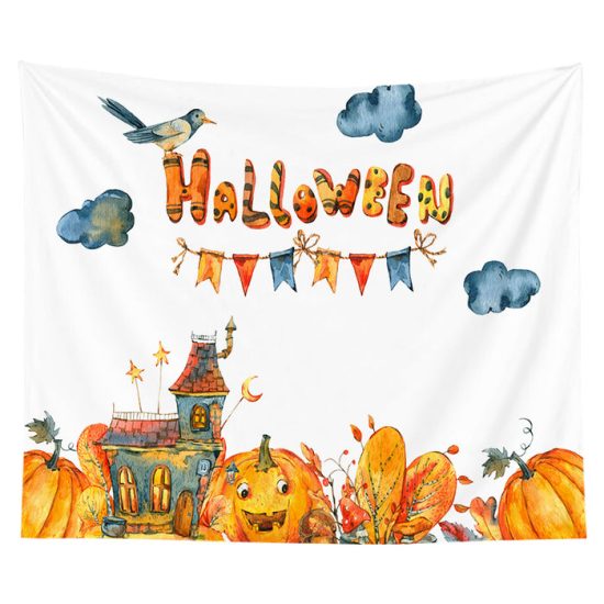 Customized Halloween Tapestry Pumpkin Tapestry Background Cloth Bedroom Wall Decor 1