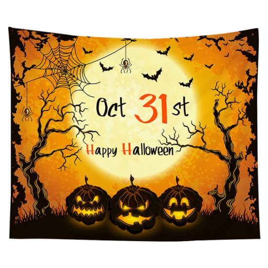 Customized Halloween Tapestry Pumpkin Tapestry Background Cloth Bedroom Wall Decor 12