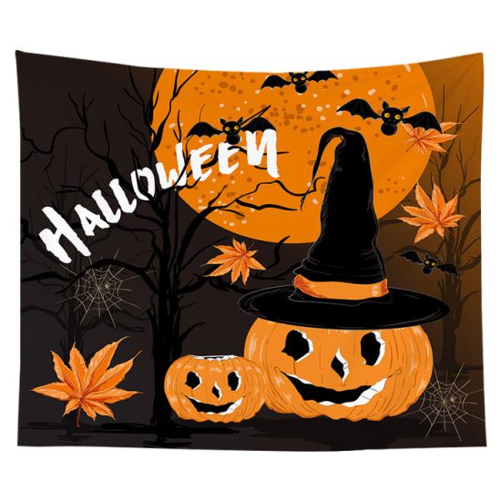 Customized Halloween Tapestry Pumpkin Tapestry Background Cloth Bedroom Wall Decor 13