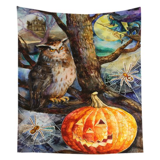 Customized Halloween Tapestry Pumpkin Tapestry Background Cloth Bedroom Wall Decor 15