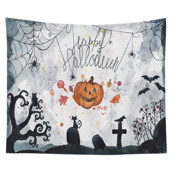 Customized Halloween Tapestry Pumpkin Tapestry Background Cloth Bedroom Wall Decor 3