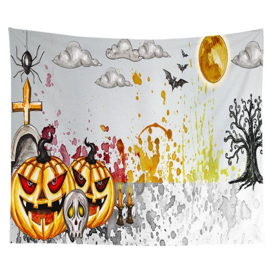 Customized Halloween Tapestry Pumpkin Tapestry Background Cloth Bedroom Wall Decor 5