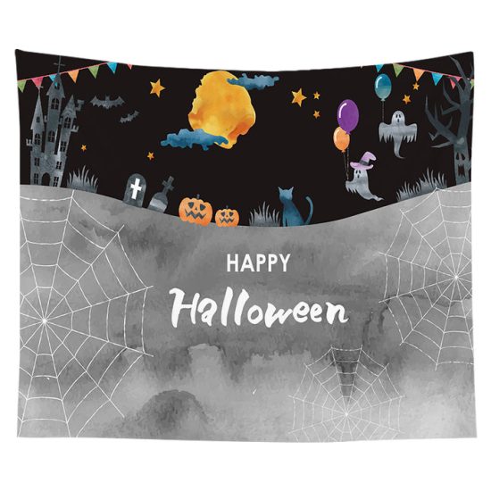 Customized Halloween Tapestry Pumpkin Tapestry Background Cloth Bedroom Wall Decor 6