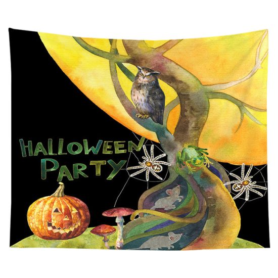 Customized Halloween Tapestry Pumpkin Tapestry Background Cloth Bedroom Wall Decor 7