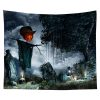 Customized Halloween Tapestry Skull Pumpkin Tapestry Background Cloth Bedroom Wall Decor