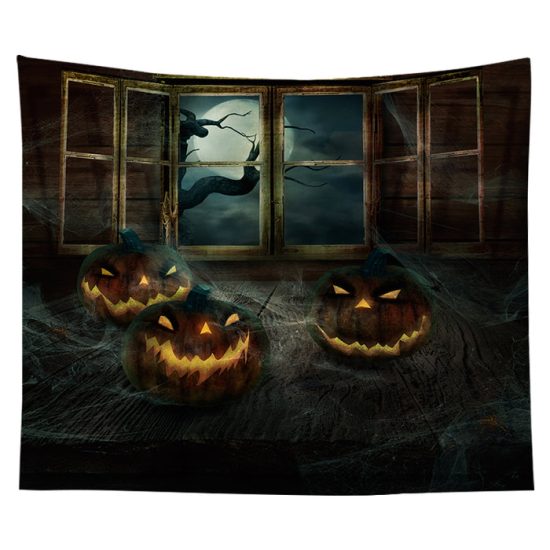 Customized Halloween Tapestry Skull Pumpkin Tapestry Background Cloth Bedroom Wall Decor 11