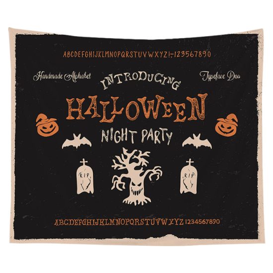 Customized Halloween Tapestry Skull Pumpkin Tapestry Background Cloth Bedroom Wall Decor