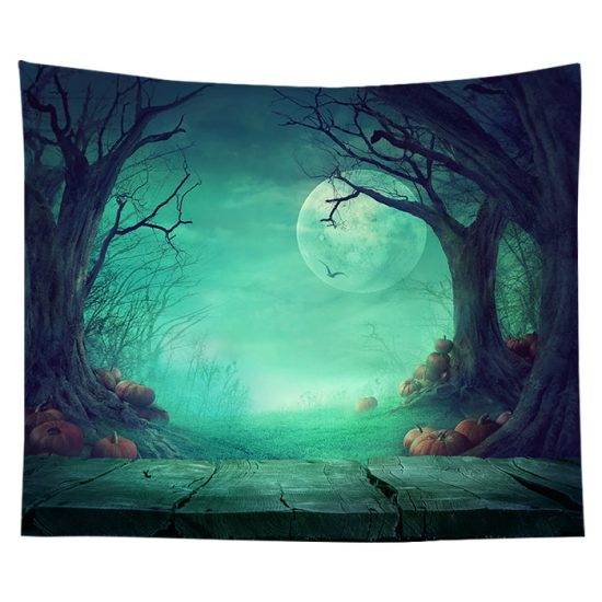 Customized Halloween Tapestry Skull Pumpkin Tapestry Background Cloth Bedroom Wall Decor 8